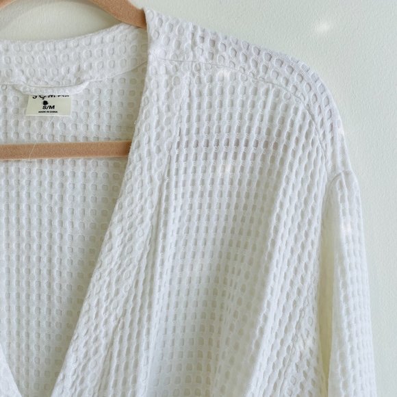 Soma S/M, L/XL Restore RR Waffle Weave Robe White Kimono Style Sleeves Pockets - Picture 10 of 12